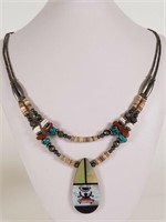 Native American sterling beaded necklace