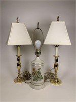 Pair of Baldwin & a ceramic table lamp