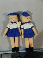 2  -17" dolls with clothes marked WPA handicraft