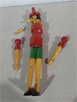 Pinocchio wood figure with exchangeable noses. Be