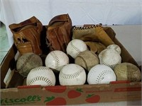 Softballs and gloves