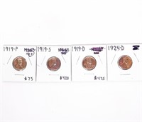 Coin 4 Very High Quality Lincoln's In 2X2 Holders
