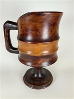 Wood hand turned pitcher
