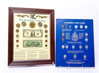 Coin Framed Presidents Collection W/ Canadian 5C