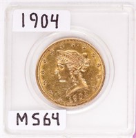 Coin 1904 Coronet Head Gold $10 Eagle - Rare!