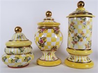 3 Mackenzie Childs Dandy Lion canisters