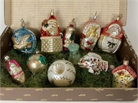 Figural Glass Christmas ornament lot