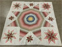 Hand stitched star quilt & tapestry pillow