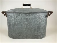 Handled Galvanized tub w/ lid