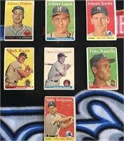Lot of 7 1958 Topps Baseball Cards