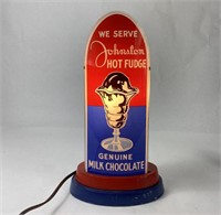 Vintage Johnson Hot Fudge Lighted Sign Lamp