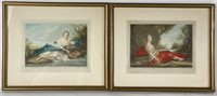 (2) William Gilbert Signed Hand Colored Etchings