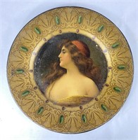 Antique Art Nouveau Tin Tray Plate