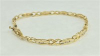 10K Gold 7" Bracelet w/ Diamonds 4.5 g