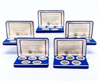 Coin 5 Sets Of Unreleased Kennedy Half $ In Cases