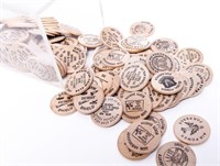 Coin Approximately 100 Assorted Wooden Nickels