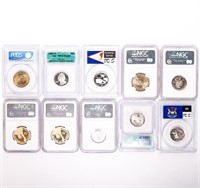 Coin 10 Assorted Graded & Certified Coins