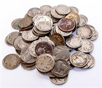 Coin 100 Assorted Buffalo Nickels Teen's Nice!