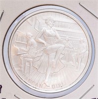 Coin 1 Oz. .999 Fine Silver Round - Can Can Girl