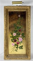 Antique Oil On Canvas Painting Still Life Roses