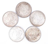 Coin 5 Nice 1921-P Morgan Silver Dollars