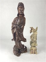 (2) Carved Statues