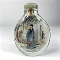 Japanese Reverse Painted Snuff Bottle 3"