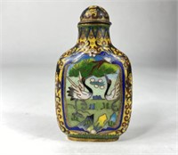 Chinese Cloisonne Snuff Bottle 3" Inches Tall