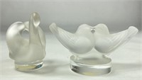 (2) Lalique Bird Figurines