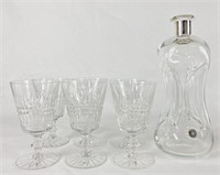 E. Dragsted Sterling Neck Decanter & (6) Crystal