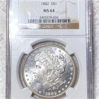 1882 Morgan Silver Dollar NGC - MS64