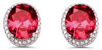 Oval 4.15 ct Ruby Designer Earrings
