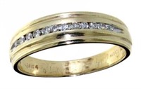 10kt Gold Men's Channel Set Diamond Ring