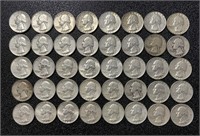 Roll (40) Mixed Date Washington Silver Quarters