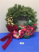Artificial Wreath w/Poinsettias