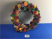 Colorful Pinecone Wreath