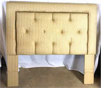 Queen gold and tan cloth headboard