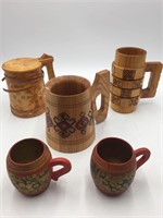 Wooden USSR Cups & Steins