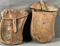 Two Leather Military Saddlebags