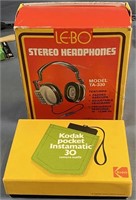 LE-BO Headphones; Kodak Camera