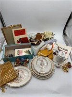 Kitchen Items, Purse, Picture Frame, Books.