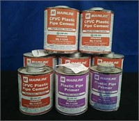 Box 6 Cans CPVC Pipe Cement, 2 Cans Primer