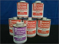 Box 5 Cans CPVC Pipe Cement, 1 Can Pipe Primer