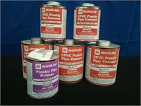 Box 5 Cans CPVC Pipe Cement, 1 Can Pipe Primer