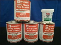 Box 4 Cans CPVC Cement, Tub Tinning Flux
