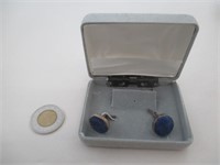 Paire de boutons de manchette en Lapis Lazuli