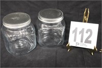 Pair of Glass Jars in Lids