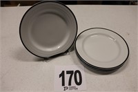 (4) Mikasa 'Ebony Circle' Plates