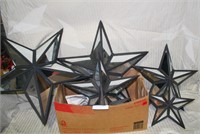 6 MATCHING MIRRORED STAR WALL DECORATIONS