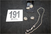 (2) Pair of Clip Earrings (925) & a Necklace